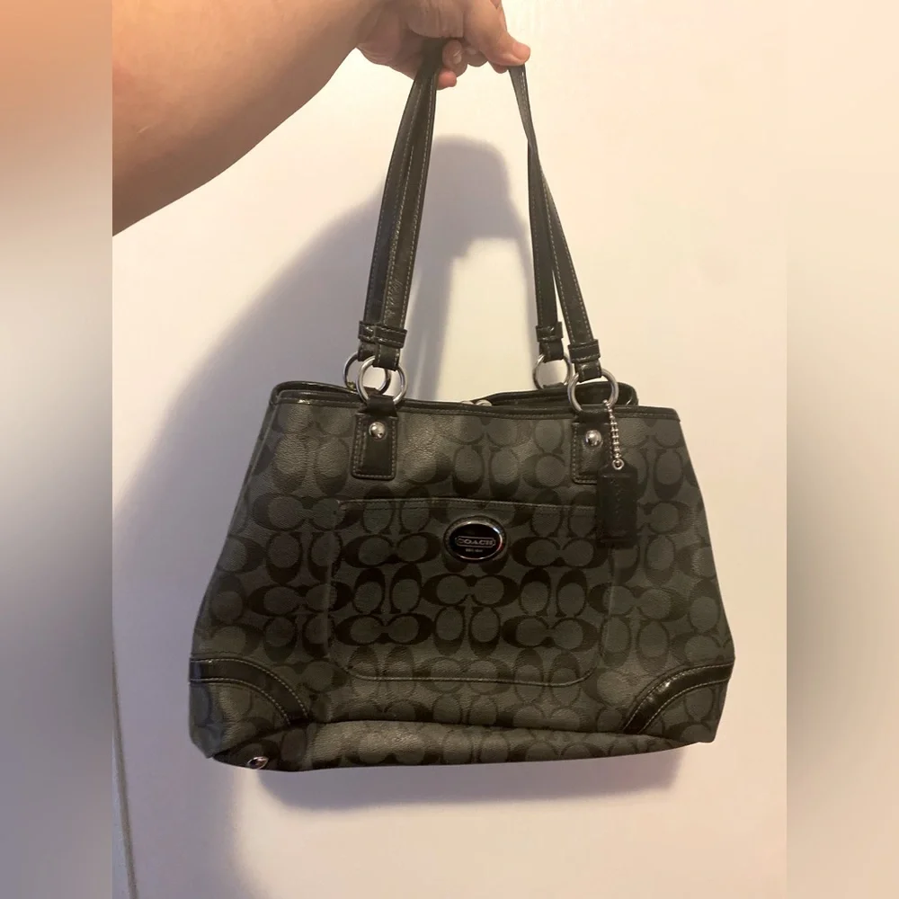 Coach Heritage Payton Signature Black Tote Bag